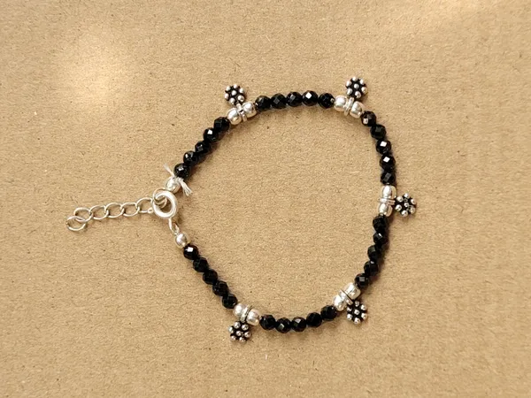 Black_Spinel_925_Sterling_Silver_Charm_Bracelet_For_Kids