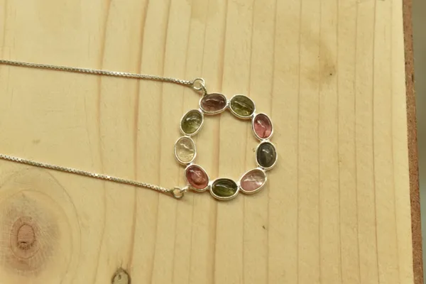Multicolor_925_Sterling_Silver_Natural_Tourmaline_Circle_Pendant_Necklace