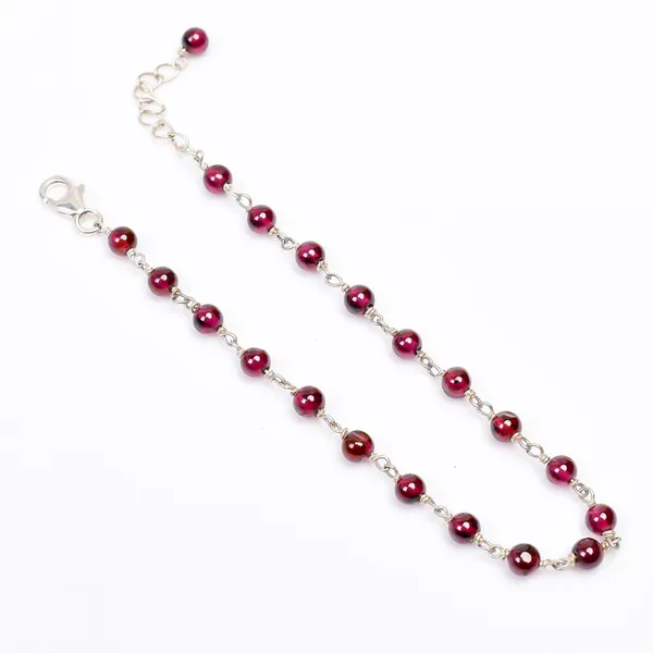 Red_Almandine_Garnet_Sterling_Silver_Beaded_Chain_Bracelet