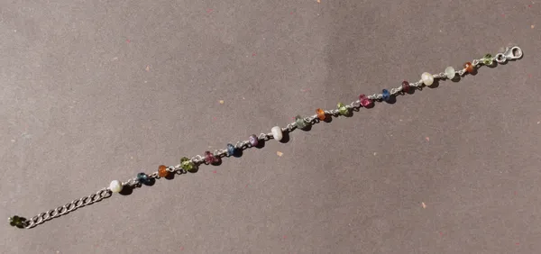 Multicolor_Gemstone_925_Sterling_Silver_Adjustable_Chain_Bracelet_Unisex