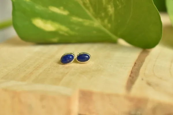 Blue_Oval_Stud_Earrings_for_Women