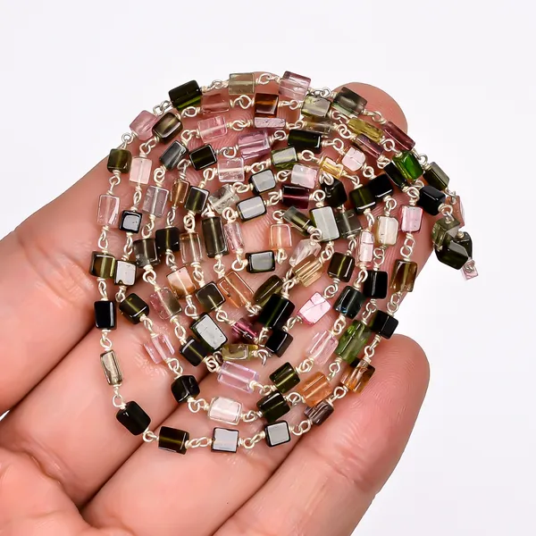 Multicolor_925_Sterling_Silver_Natural_Tourmaline_Brick_Chain_Necklace
