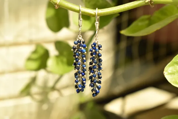 Blue_Lapis_Lazuli_925_Sterling_Silver_Grape_Drop_Earrings_For_Women