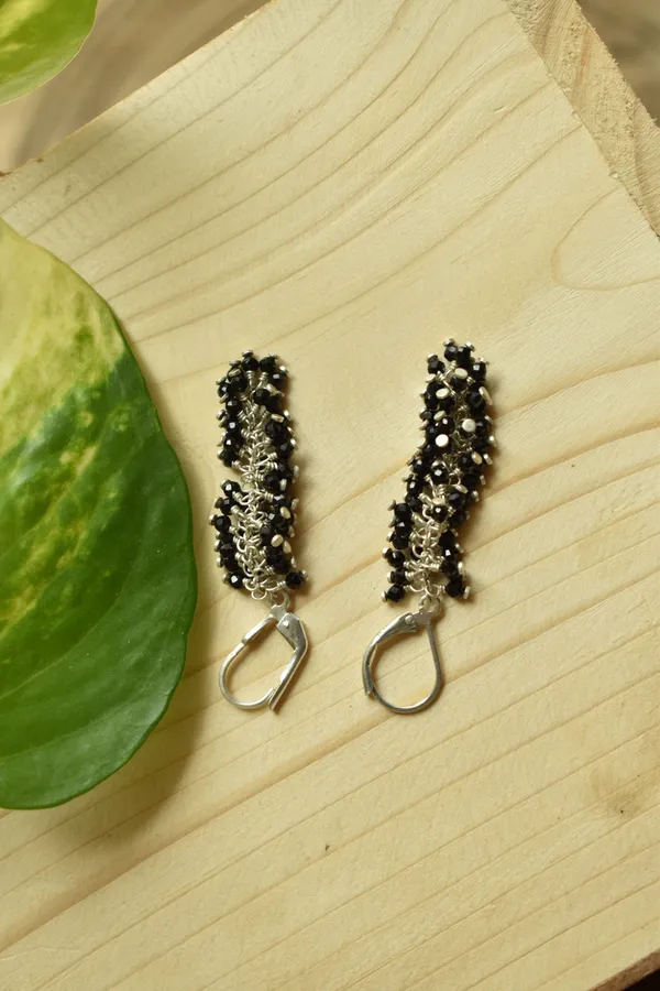 Black_925_Sterling_Silver_Natural_Black_Spinel_Grape_Drop_Earrings_For_Women