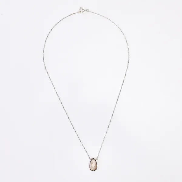 Black_Smoky_Quartz_925_Sterling_Silver_Pendant_Chain_Necklace_For_Unisex