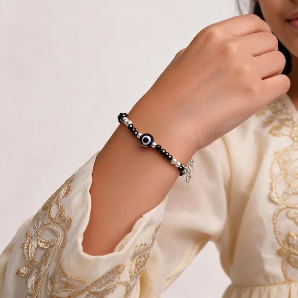 Black_Spinel_925_Sterling_Silver_Evil_Eye_Beaded_Bracelet_For_Kids