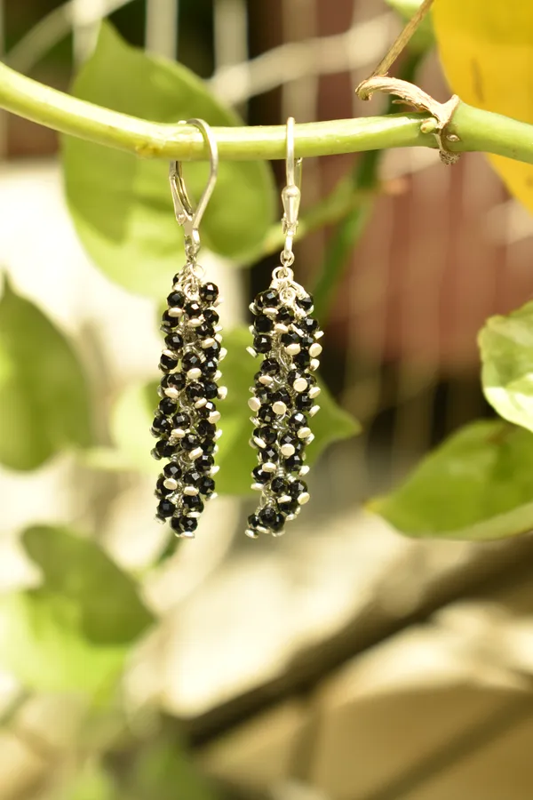 Black_925_Sterling_Silver_Natural_Black_Spinel_Grape_Drop_Earrings_For_Women