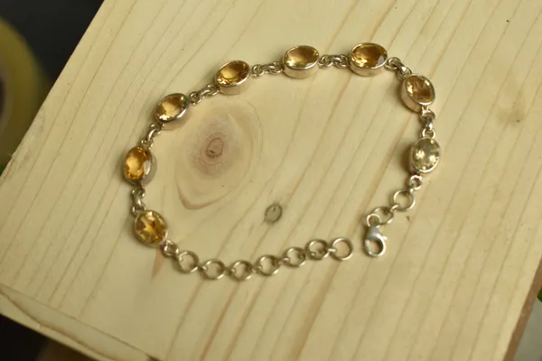 Silver_Yellow_925_Sterling_Silver_Link_Bracelet_For_Unisex