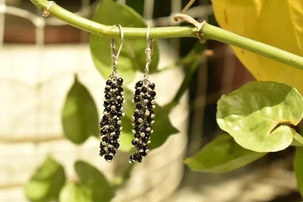 Black_925_Sterling_Silver_Natural_Black_Spinel_Grape_Drop_Earrings_For_Women