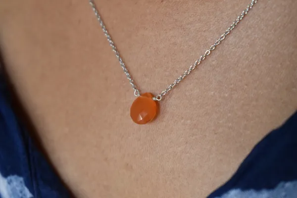 Orange_Carnelian_925_Sterling_Silver_Pendant_Chain_Necklace_For_Unisex