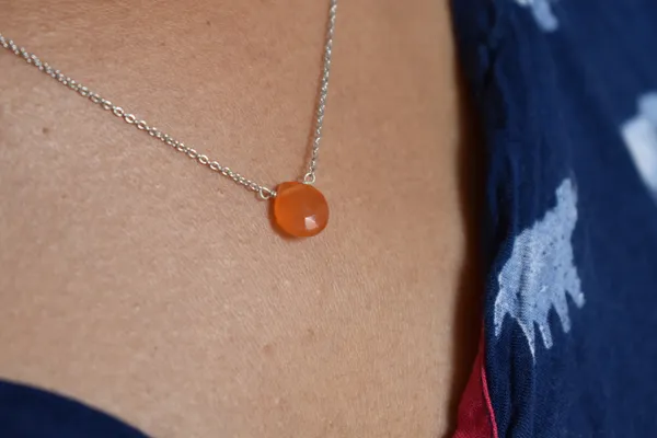 Orange_Carnelian_925_Sterling_Silver_Pendant_Chain_Necklace_For_Unisex