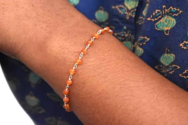 Orange_Carnelian_925_Sterling_Silver_Adjustable_Bracelet_For_Unisex