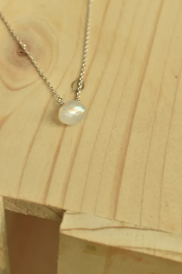 White_Moonstone_925_Sterling_Silver_Pendant_Chain_Necklace_For_Unisex