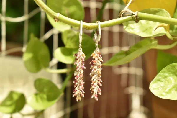 Multicolor_Garnet_925_Sterling_Silver_Grape_Drop_Earrings_For_Women