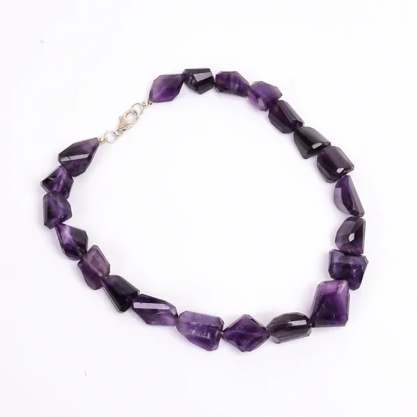 Deep_Purple_Amethyst_925_Sterling_Silver_Beaded_Statement_Necklace_For_Unisex
