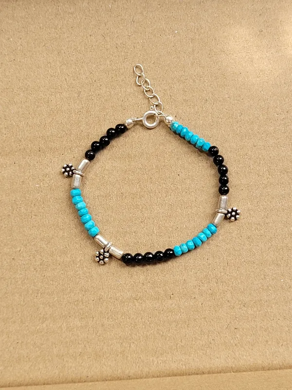 Multicolor_Black_Spinel_Sterling_Silver_Beaded_Bracelet_For_Kids