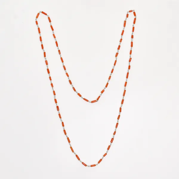 Orangy_Red_925_Sterling_Silver_Natural_Coral_Chain_Necklace