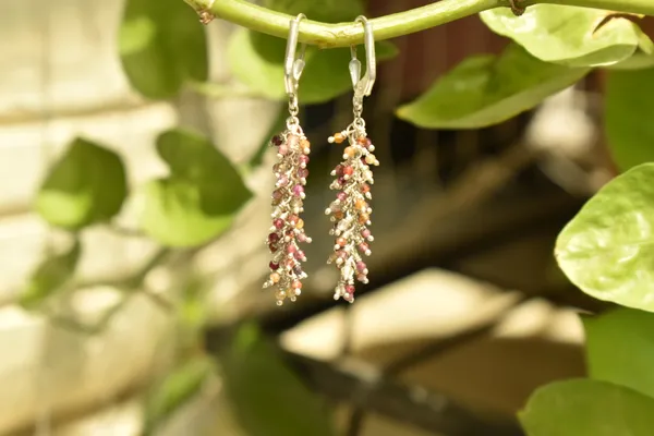 Multicolor_Garnet_925_Sterling_Silver_Grape_Drop_Earrings_For_Women