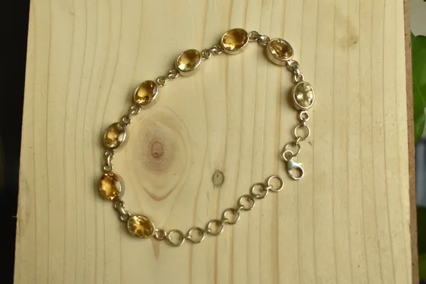 Silver_Yellow_925_Sterling_Silver_Link_Bracelet_For_Unisex