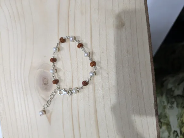 Silver_Brown_Rudraksha_Pearl_Sterling_Silver_Beaded_Bracelet_For_Kids