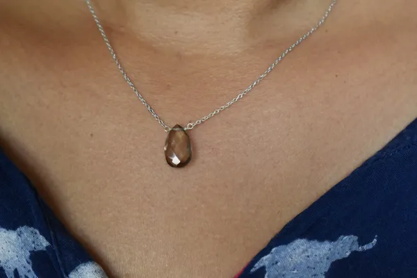 Black_Smoky_Quartz_925_Sterling_Silver_Pendant_Chain_Necklace_For_Unisex