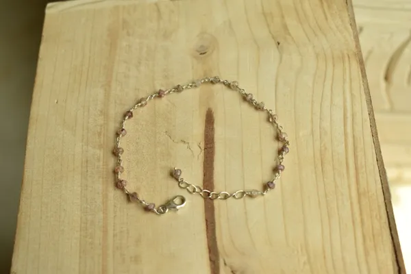 Light_Pink_Strawberry_Quartz_925_Sterling_Silver_Adjustable_Bracelet_For_Unisex