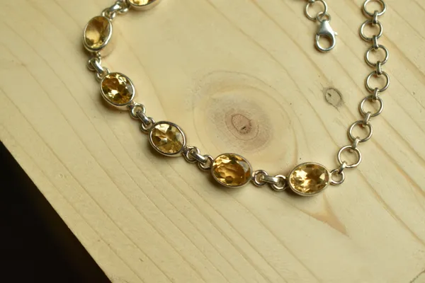 Silver_Yellow_925_Sterling_Silver_Link_Bracelet_For_Unisex