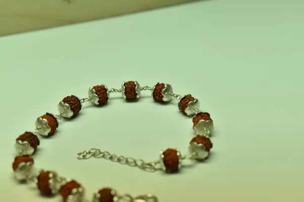 Brown_Rudraksha_925_Sterling_Silver_Adjustable_Beaded_Bracelet_Unisex