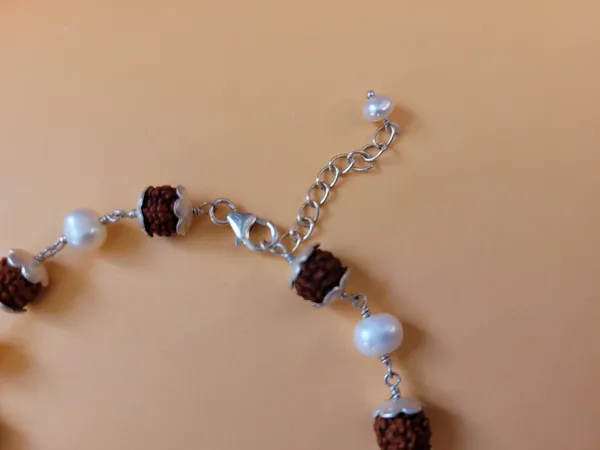 Brown_Rudraksha_Freshwater_Pearl_925_Sterling_Silver_Bracelet_Unisex