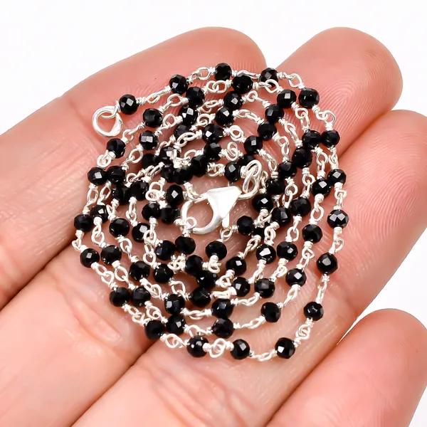 Black_925_Sterling_Silver_Natural_Black_Spinel_Chain_Necklace
