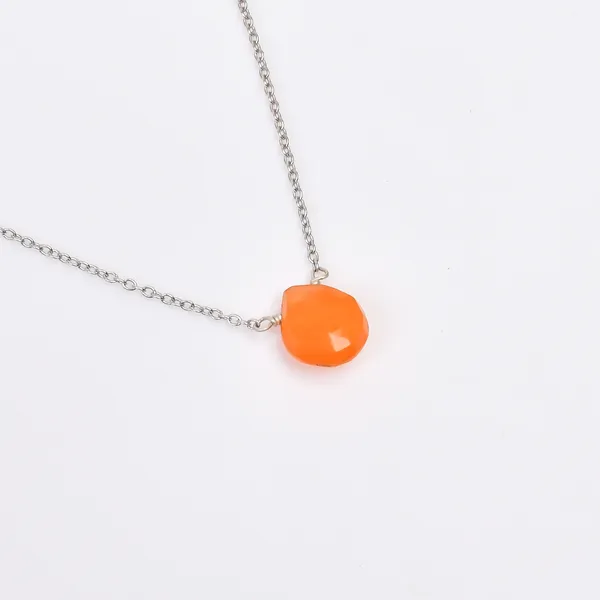 Orange_Carnelian_925_Sterling_Silver_Pendant_Chain_Necklace_For_Unisex