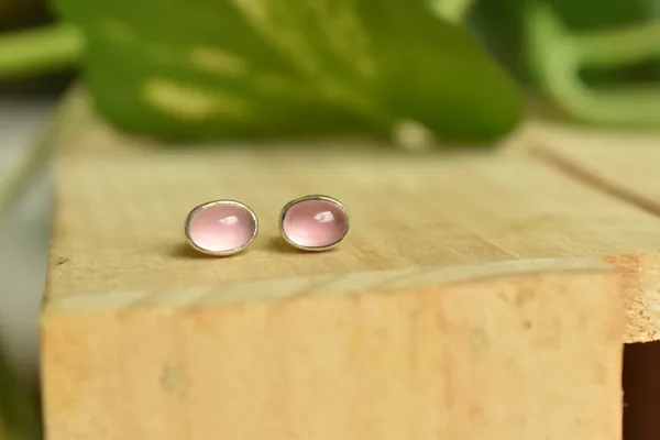Pink_Agate_925_Sterling_Silver_Oval_Cabochon_Studs_For_Women