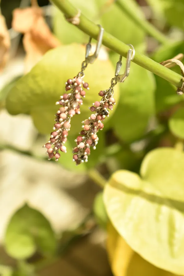 Pink_Rhodolite_925_Sterling_Silver_Grape_Drop_Earrings_For_Women