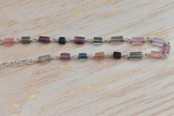 Multicolor_Tourmaline_Sterling_Silver_Brick_Chain_Bracelet