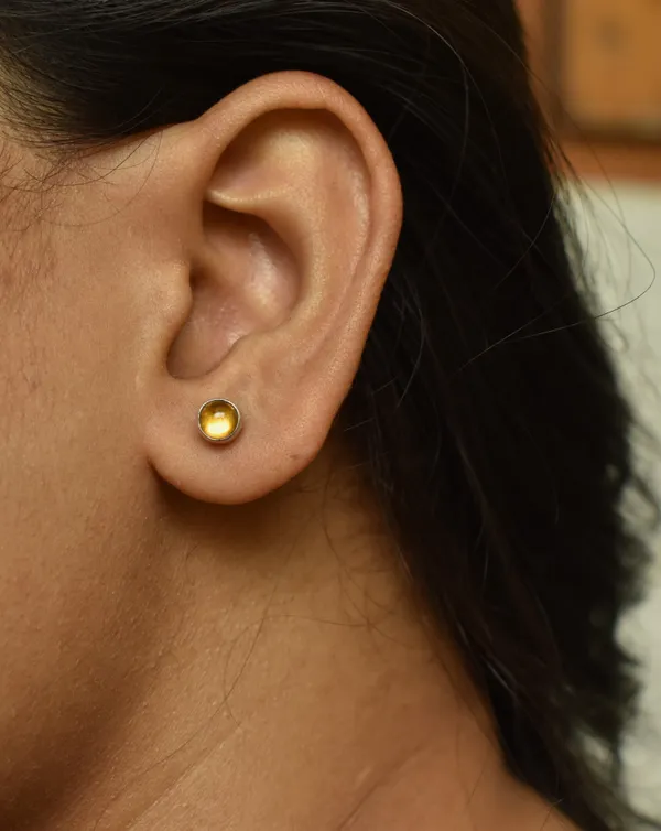 Yellow_Citrine_925_Sterling_Silver_Round_Cabochon_Studs_For_Women