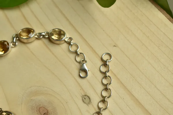 Silver_Yellow_925_Sterling_Silver_Link_Bracelet_For_Unisex