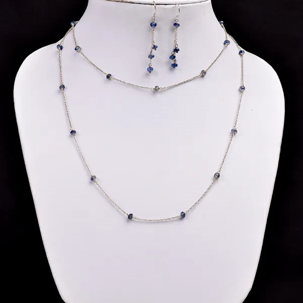 Blue_Kyanite_Sterling_Silver_Layered_Necklace_And_Earrings_Set_For_Women