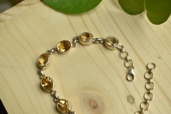 Silver_Yellow_925_Sterling_Silver_Link_Bracelet_For_Unisex