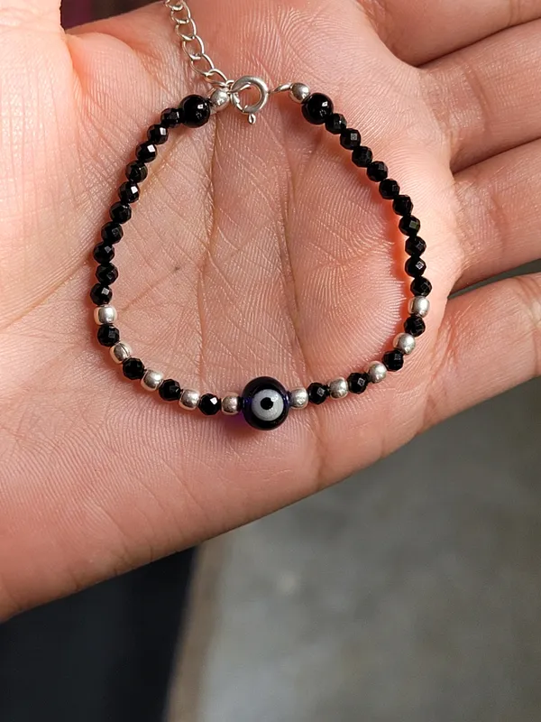 Black_Spinel_925_Sterling_Silver_Evil_Eye_Beaded_Bracelet_For_Kids
