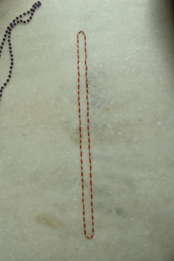 Orangy_Red_925_Sterling_Silver_Natural_Coral_Chain_Necklace