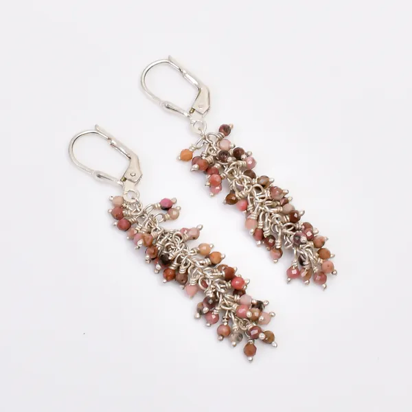 Pink_Rhodolite_925_Sterling_Silver_Grape_Drop_Earrings_For_Women