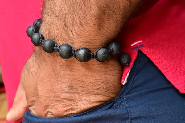Black_Tourmaline_Wax_Thread_Adjustable_Beaded_Bracelet_Unisex