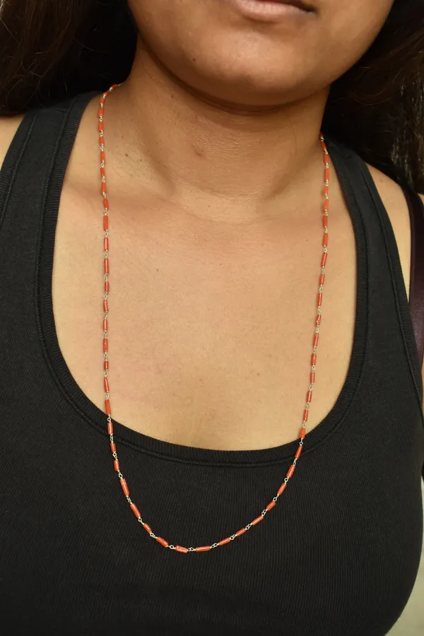 Orangy_Red_925_Sterling_Silver_Natural_Coral_Chain_Necklace