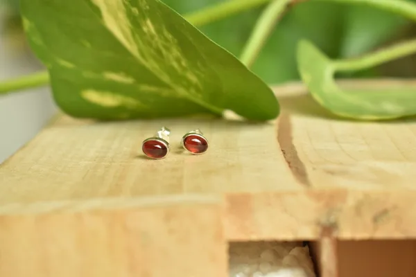Red_Garnet_925_Sterling_Silver_Oval_Cabochon_Studs_For_Women