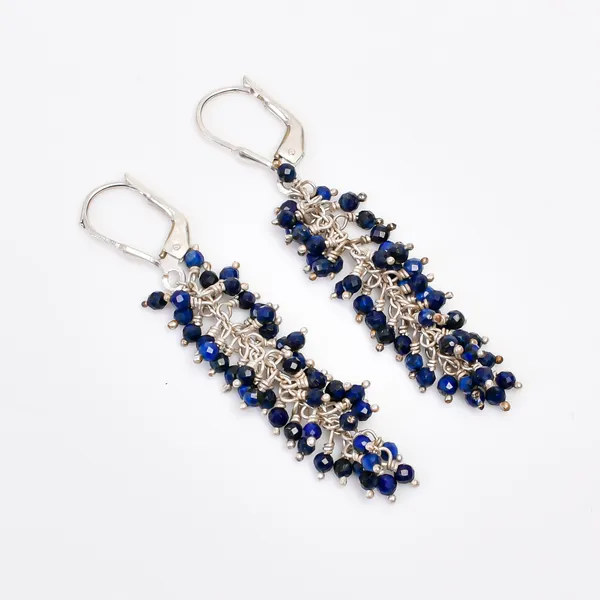 Blue_Lapis_Lazuli_925_Sterling_Silver_Grape_Drop_Earrings_For_Women