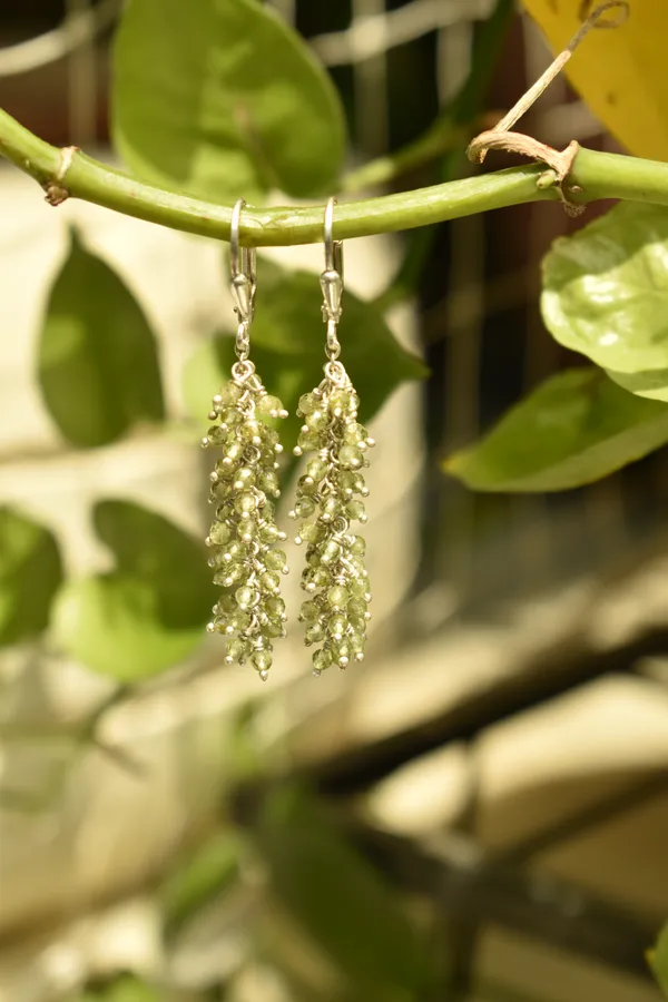 Green_Peridot_925_Sterling_Silver_Grape_Drop_Earrings_For_Women