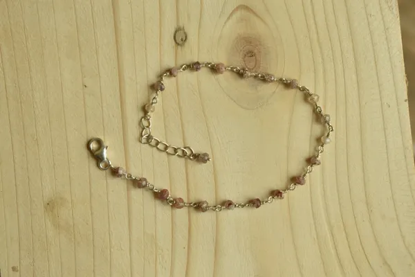 Light_Pink_Strawberry_Quartz_925_Sterling_Silver_Adjustable_Bracelet_For_Unisex