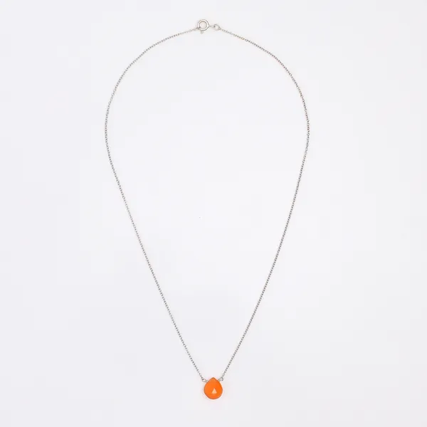 Orange_Carnelian_925_Sterling_Silver_Pendant_Chain_Necklace_For_Unisex