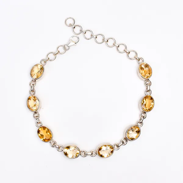 Silver_Yellow_925_Sterling_Silver_Link_Bracelet_For_Unisex