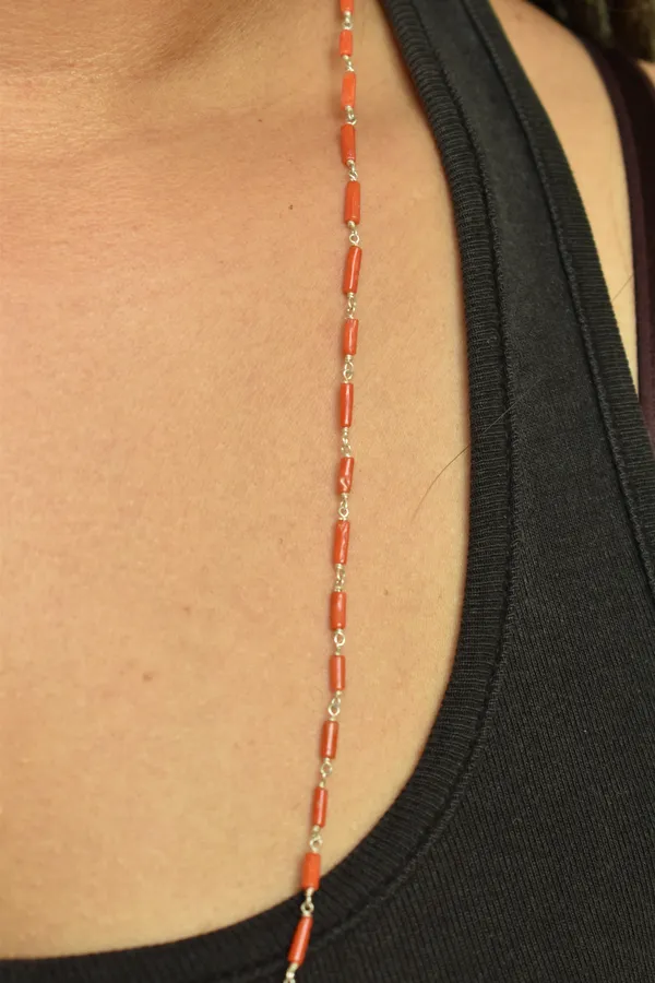Orangy_Red_925_Sterling_Silver_Natural_Coral_Chain_Necklace